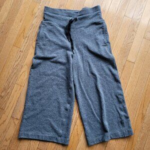 Donna Karan High Waisted Wide Leg Cropped Sweatpants L
